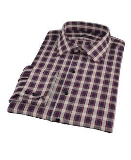 Mulberry Gold Plaid Custom Made Shirt 