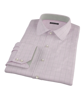 Pink Black Window Grid Men's Dress Shirt 