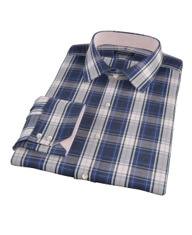 Large Blue and Pink Plaid Custom Dress Shirt 
