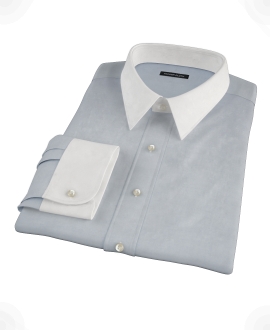 Stormy Light Blue Pinpoint Fitted Shirt 