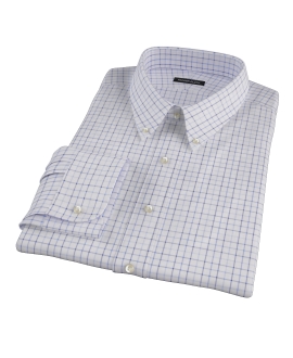 Blue and Light Blue Windowpane Fitted Shirt 