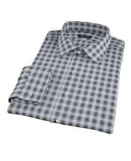 Blue and Green Plaid Men's Dress Shirt 