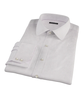 140s Lavender Wrinkle Resistant Stripe Fitted Dress Shirt 