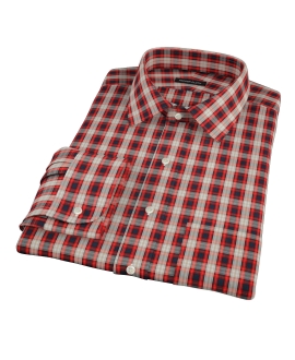 Mandarin Orange Plaid Tailor Made Shirt 