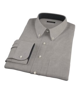 Black Heavy Oxford Cloth Fitted Shirt 
