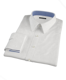 White Cavalry Twill Herringbone Custom Made Shirt 