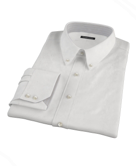White Wrinkle Resistant Mini Herringbone Tailor Made Shirt 