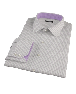 Japanese Lavender and Gray Stripe Men's Dress Shirt 