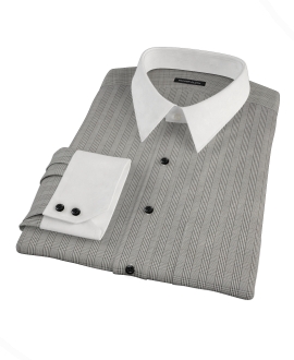 Black Glen Plaid Fitted Shirt 