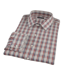 Maroon and Blue Plaid Custom Made Shirt 