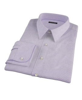 Purple Mini Grid Fitted Dress Shirt 