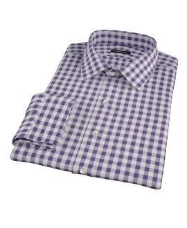 Eggplant Large Gingham Fitted Shirt 
