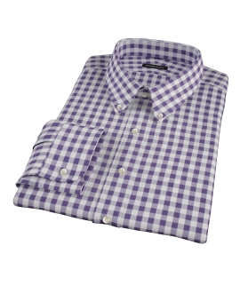 Eggplant Large Gingham Custom Made Shirt 