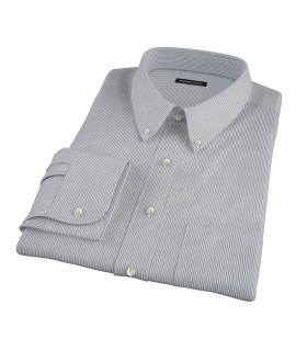 100s Navy Stripe Fitted Shirt 