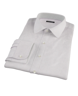 140s Lavender Wrinkle Resistant Stripe Custom Dress Shirt 