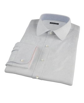 Lavender and Black Fine Satin Stripe Tailor Made Shirt 