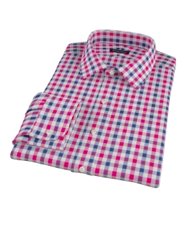 Red and Navy Multi Gingham Custom Made Shirt 