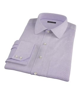 Purple Mini Grid Fitted Dress Shirt 