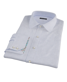 Light Blue Thin Stripe Heavy Oxford Custom Dress Shirt 