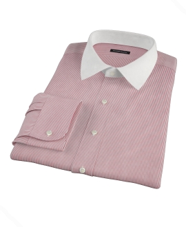 100s Red University Stripe Custom Dress Shirt 