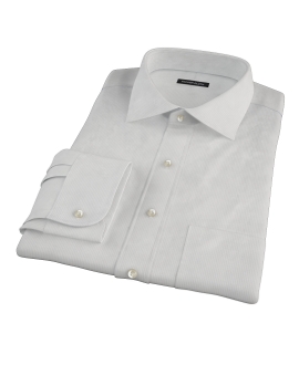 100s Pale Gray Stripe Fitted Shirt 