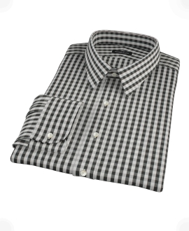 Black Classic Gingham Dress Shirt 