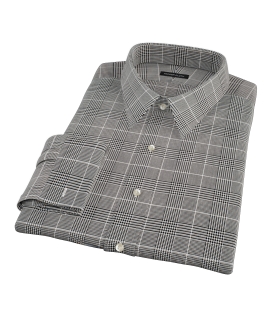Heavy Black Houndstooth Custom Dress Shirt 