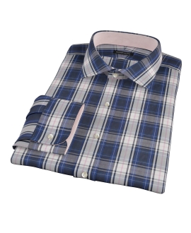 Large Blue and Pink Plaid Custom Dress Shirt 