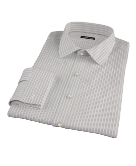 Japanese Lavender and Gray Stripe Custom Dress Shirt 
