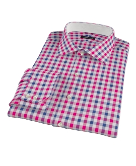 Red and Navy Multi Gingham Fitted Shirt 