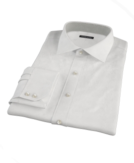 White Pinpoint Fitted Dress Shirt 