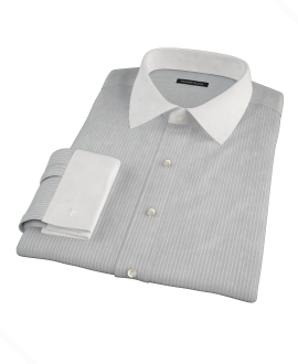 Charcoal End-on-End Stripe Custom Made Shirt 