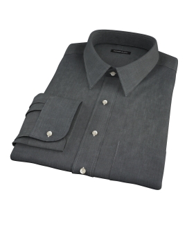 Jones Charcoal End on End Custom Dress Shirt 