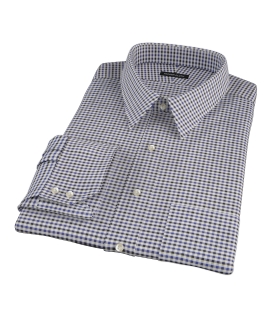 Blue and Black Gingham Twill Dress Shirt 