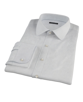 Lavender and Black Fine Satin Stripe Dress Shirt 