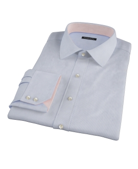 Albini Blue White Fine Stripe Fitted Shirt 