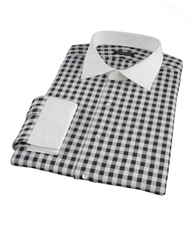 Black Large Gingham Custom Made Shirt 