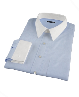 Bowery Blue Wrinkle-Resistant Pinpoint Custom Dress Shirt 