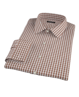 Clove Brown Gingham Custom Made Shirt 