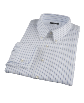 Chambers Wrinkle-Resistant Navy Light Blue Stripe Custom Made Shirt 