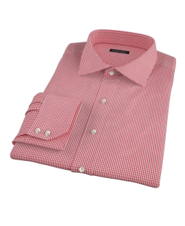 100s Red Mini Gingham Men's Dress Shirt 