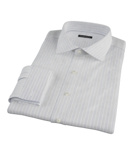 Blue and Green Stripe Men's Dress Shirt 