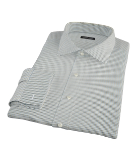 Green and Blue Check Men's Dress Shirt 