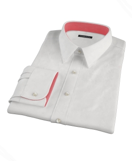 White Wrinkle Resistant Cavalry Twill Fitted Shirt 