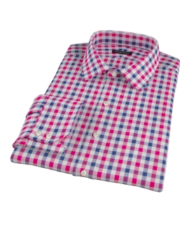 Red and Navy Multi Gingham Custom Dress Shirt 