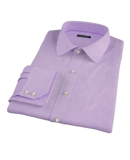 Lavender Mini Gingham Fitted Shirt 