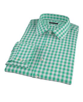 Green Large Gingham Custom Made Shirt 