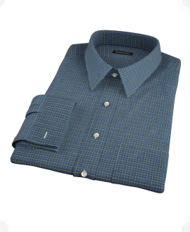 Navy Yellow Tartan Custom Made Shirt 