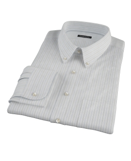 Light Blue Gray Dobby Stripe Fitted Shirt 