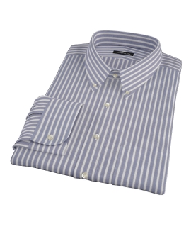 Navy Stripe Fitted Dress Shirt 